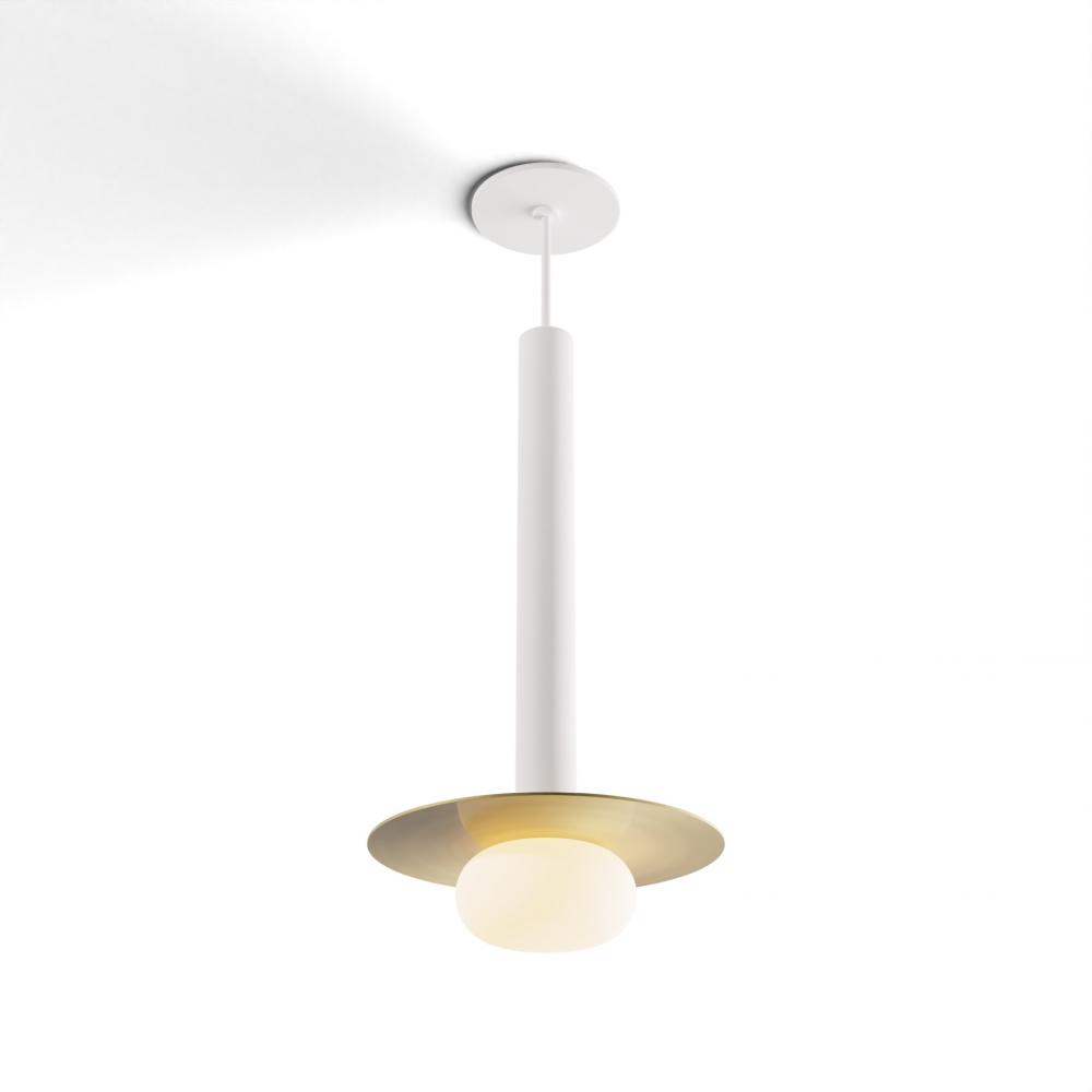 Combi Pendant 16&#34; Single Unit Matte White with Matte White Canopy