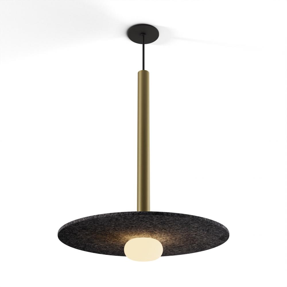 Combi Pendant 24&#34; Single Unit Brass with Matte Black Canopy