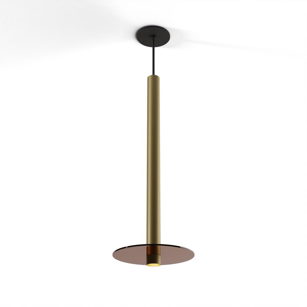Combi Pendant 24&#34; Single Unit Brass with Matte Black Canopy