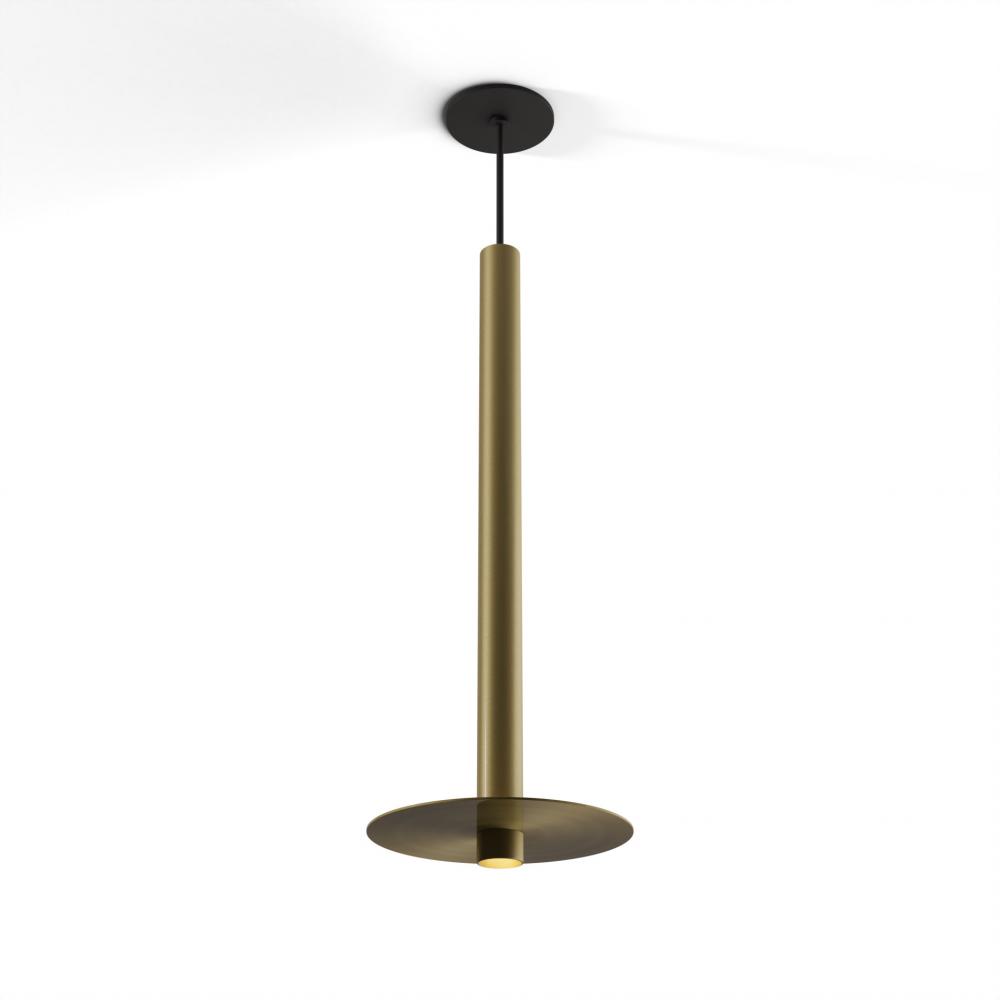 Combi Pendant 24&#34; Single Unit Brass with Matte Black Canopy