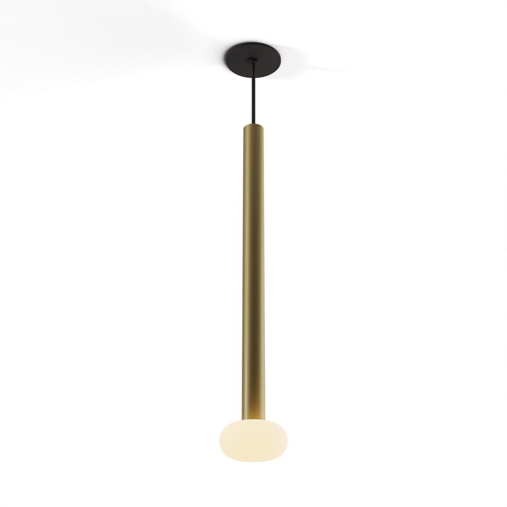 Combi Pendant 24&#34; Single Unit Brass with Matte Black Canopy