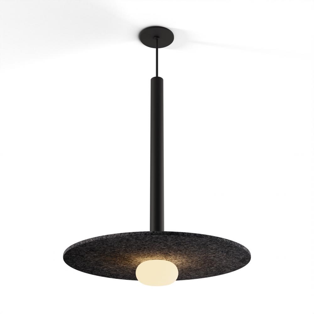 Combi Pendant 24&#34; Single Unit Matte Black with Matte Black Canopy