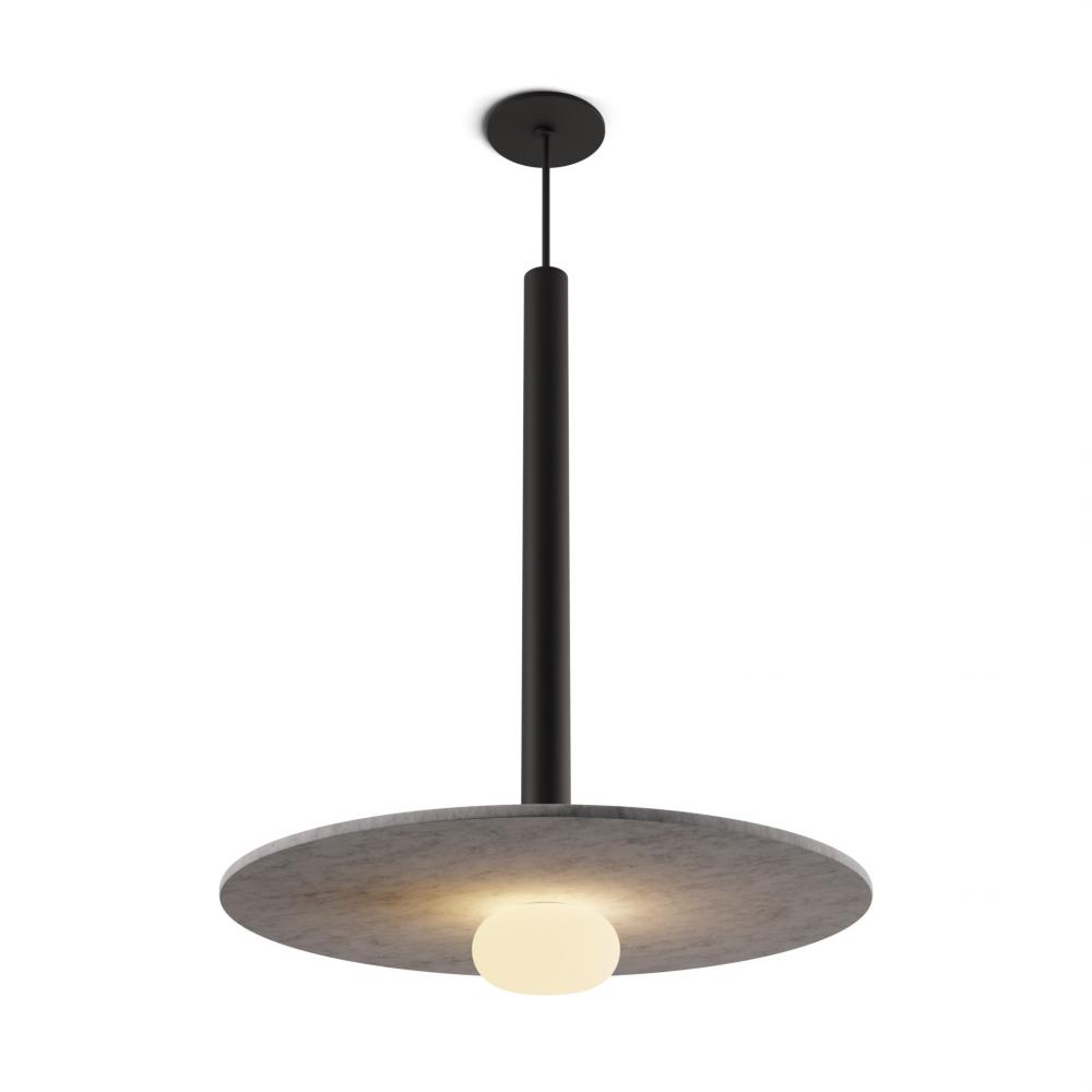 Combi Pendant 24&#34; Single Unit Matte Black with Matte Black Canopy