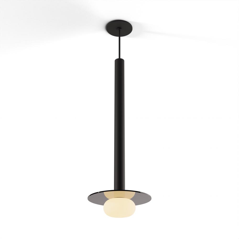 Combi Pendant 24&#34; Single Unit Matte Black with Matte Black Canopy