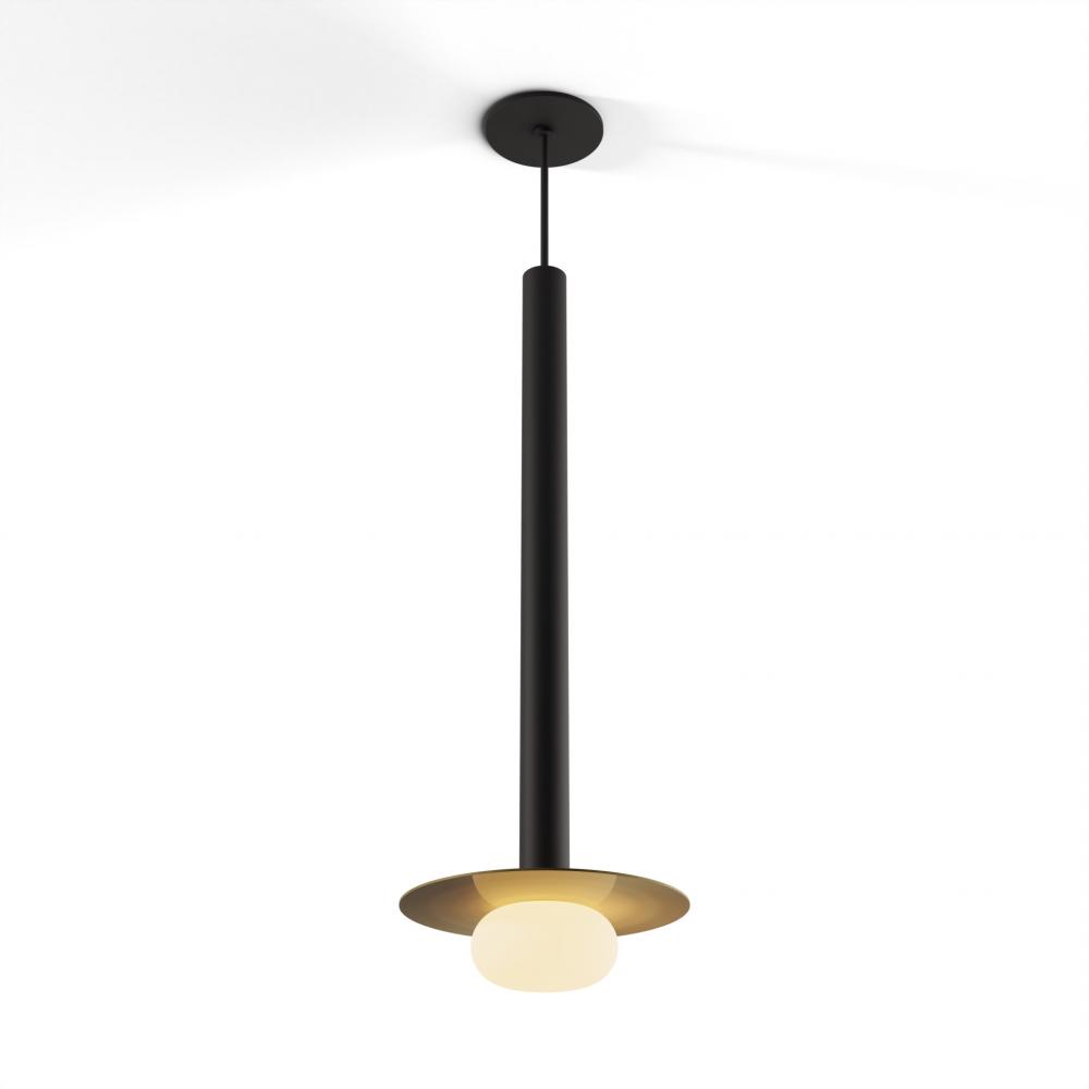 Combi Pendant 24&#34; Single Unit Matte Black with Matte Black Canopy