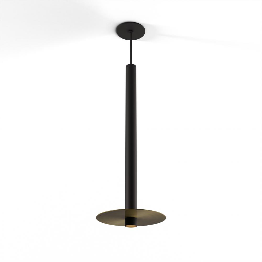 Combi Pendant 24&#34; Single Unit Matte Black with Matte Black Canopy