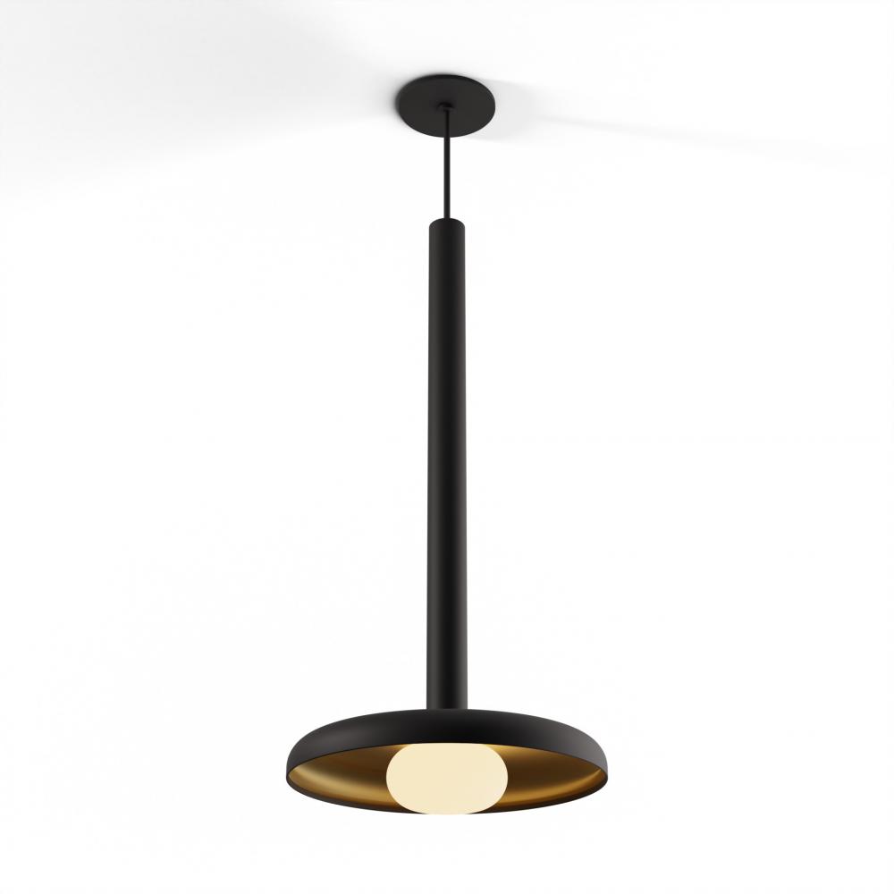 Combi Pendant 24&#34; Single Unit Matte Black with Matte Black Canopy