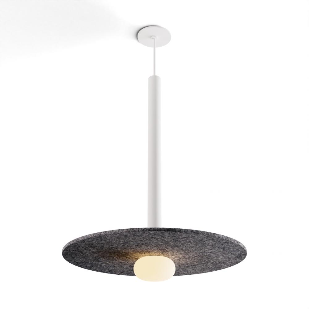 Combi Pendant 24&#34; Single Unit Matte White with Matte White Canopy