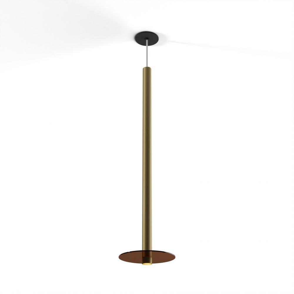 Combi Pendant 36&#34; Single Unit Brass with Matte Black Canopy