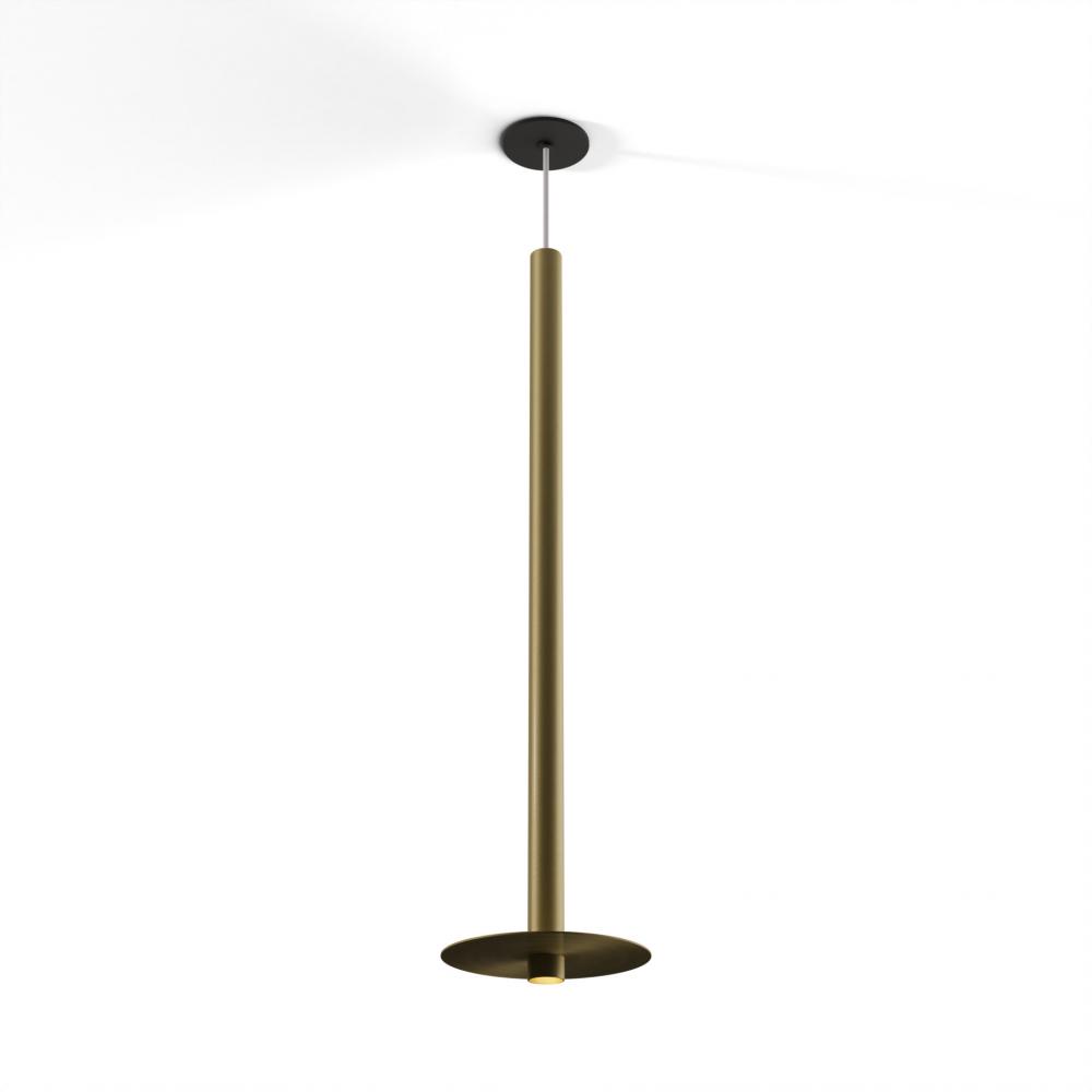 Combi Pendant 36&#34; Single Unit Brass with Matte Black Canopy