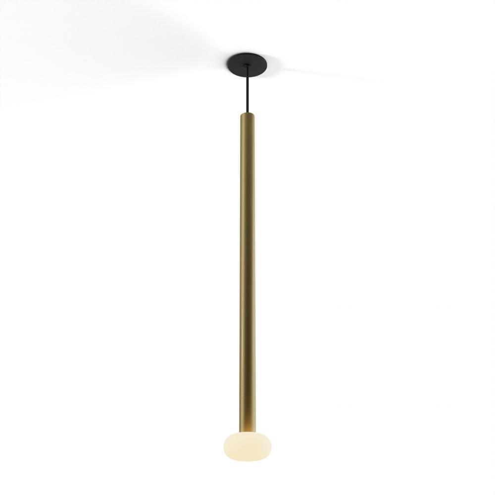 Combi Pendant 36&#34; Single Unit Brass with Matte Black Canopy