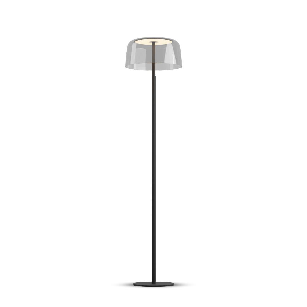 Yurei Floor Lamp (Matte Black) with 14&#34; Acrylic Shade, Clear