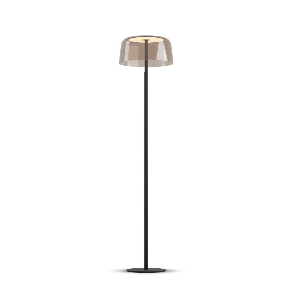 Yurei Floor Lamp (Matte Black) with 14&#34; Acrylic Shade, Tea