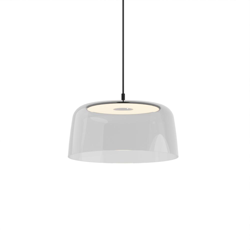 Yurei Single Pendant Lamp (Matte Black) with 14&#34; Acrylic Shade, Clear