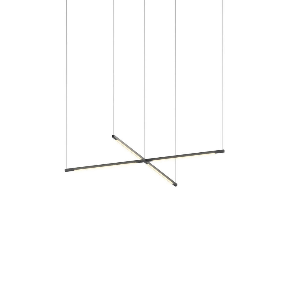 Z-Bar Pendant Small Cross, Matte Black (16&#34; light bars)