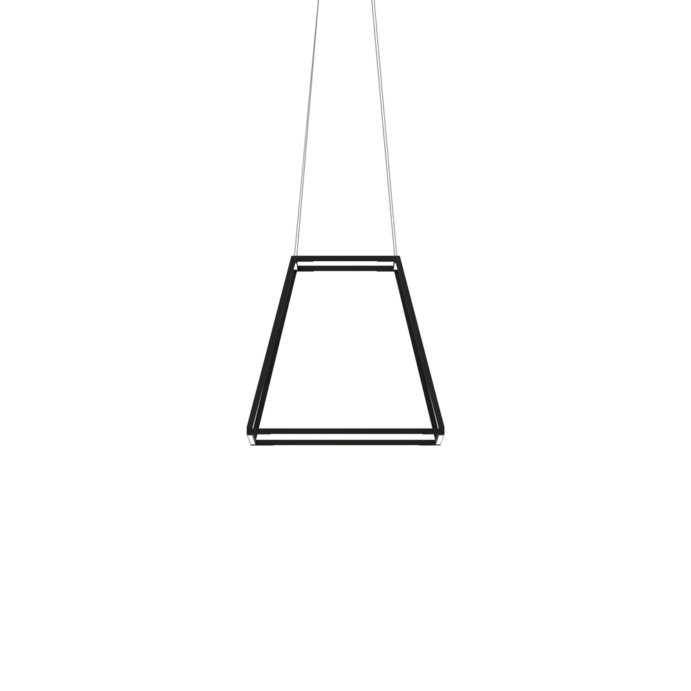 Z-Bar Pendant Rise Small Square, Soft Warm, Matte Black, 18&#34; x 18&#34; x 17&#34;