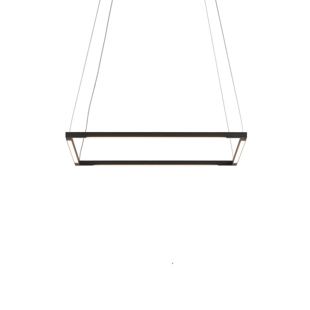 Z-Bar Pendant Small Square, Soft Warm, Matte Black, 18&#34; x 18&#34;