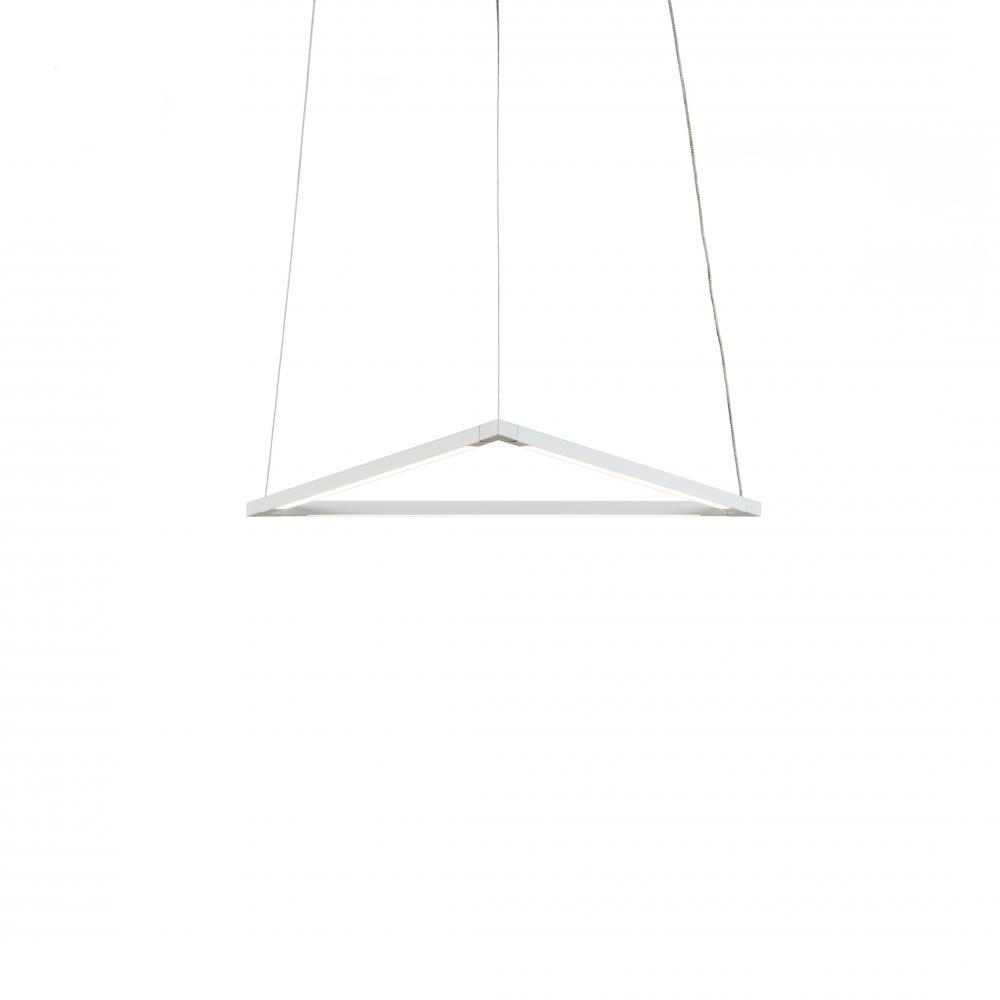 Z-Bar Pendant Small Triangle, Soft Warm, Matte White, 18&#34; x 16&#34;
