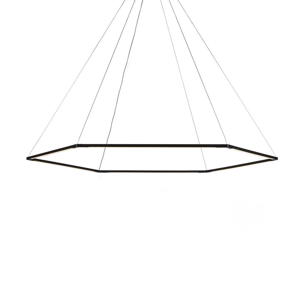 Z-Bar Pendant Medium Honeycomb, Soft Warm, Matte Black, 52&#34; x 45&#34;
