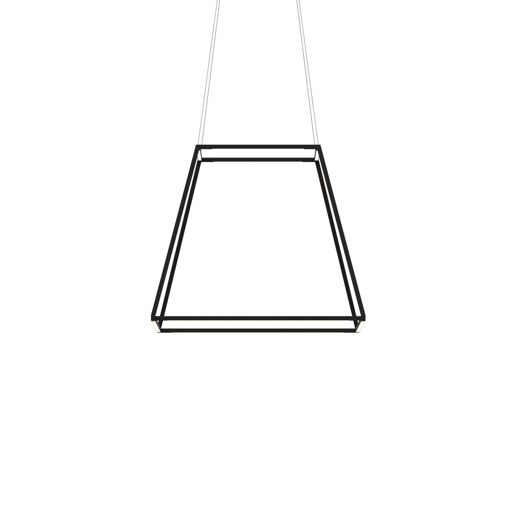 Z-Bar Pendant Rise Medium Square, Soft Warm, Matte Black, 26&#34; x 26&#34; x 22&#34;
