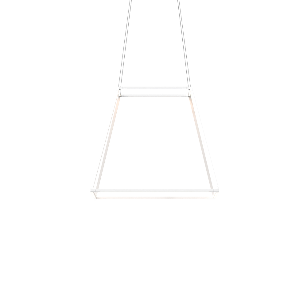 Z-Bar Pendant Rise Medium Square, Soft Warm, Matte White, 26&#34; x 26&#34; x 22&#34;