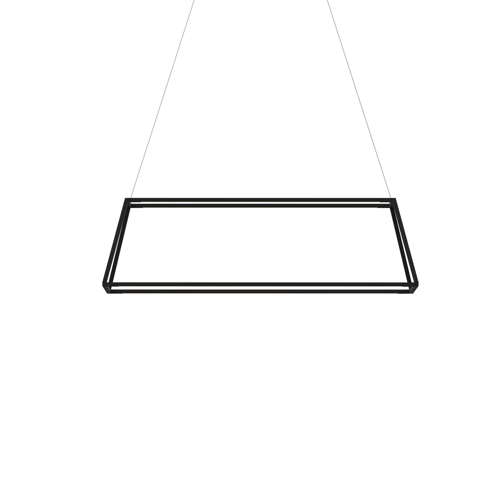 Z-Bar Pendant Rise Small Rectangle, Soft Warm, Matte Black, 40&#34; x 14&#34; x 12&#34;