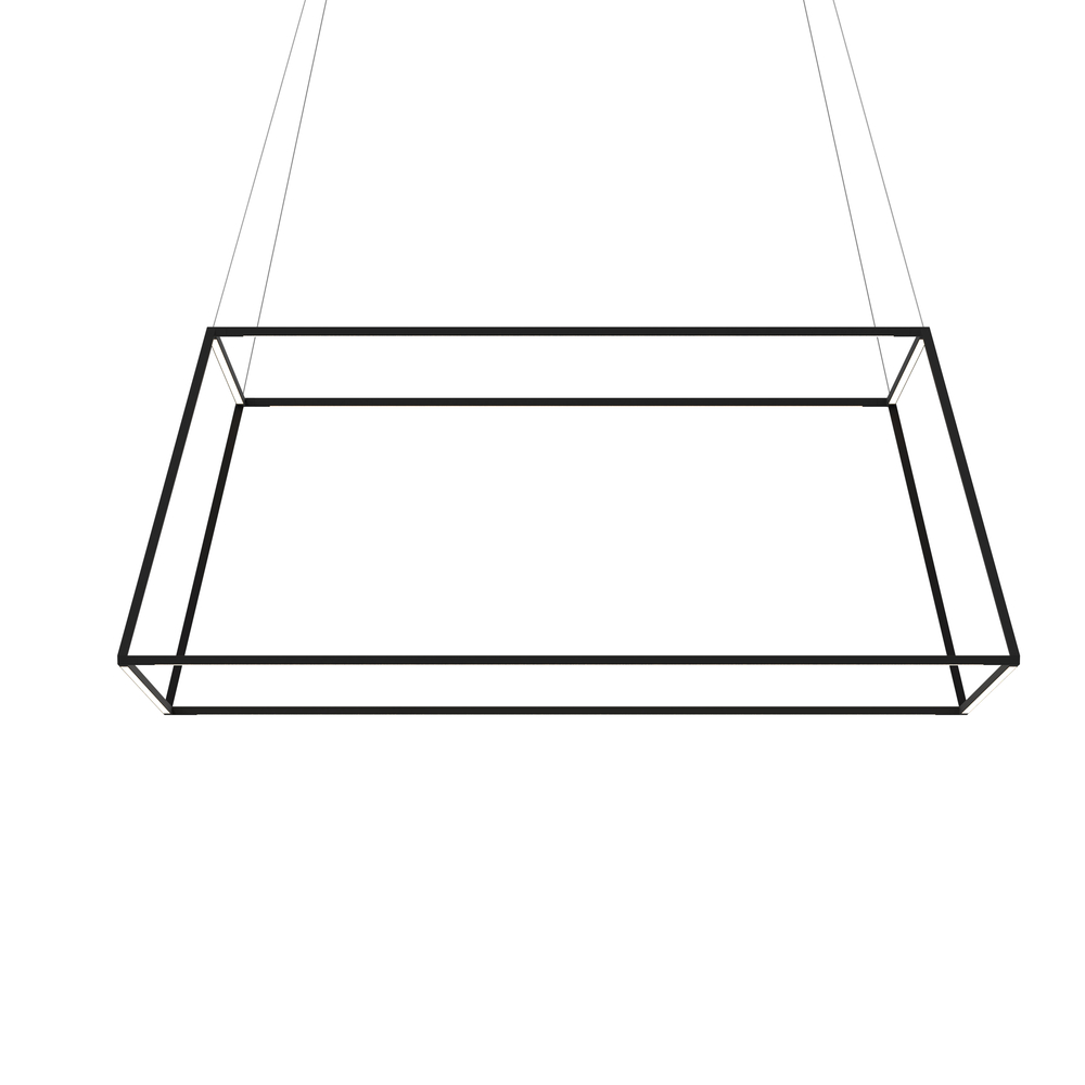 Z-Bar Pendant Rise Large Square, Soft Warm, Matte Black, 51&#34; x 51&#34; x 20&#34;