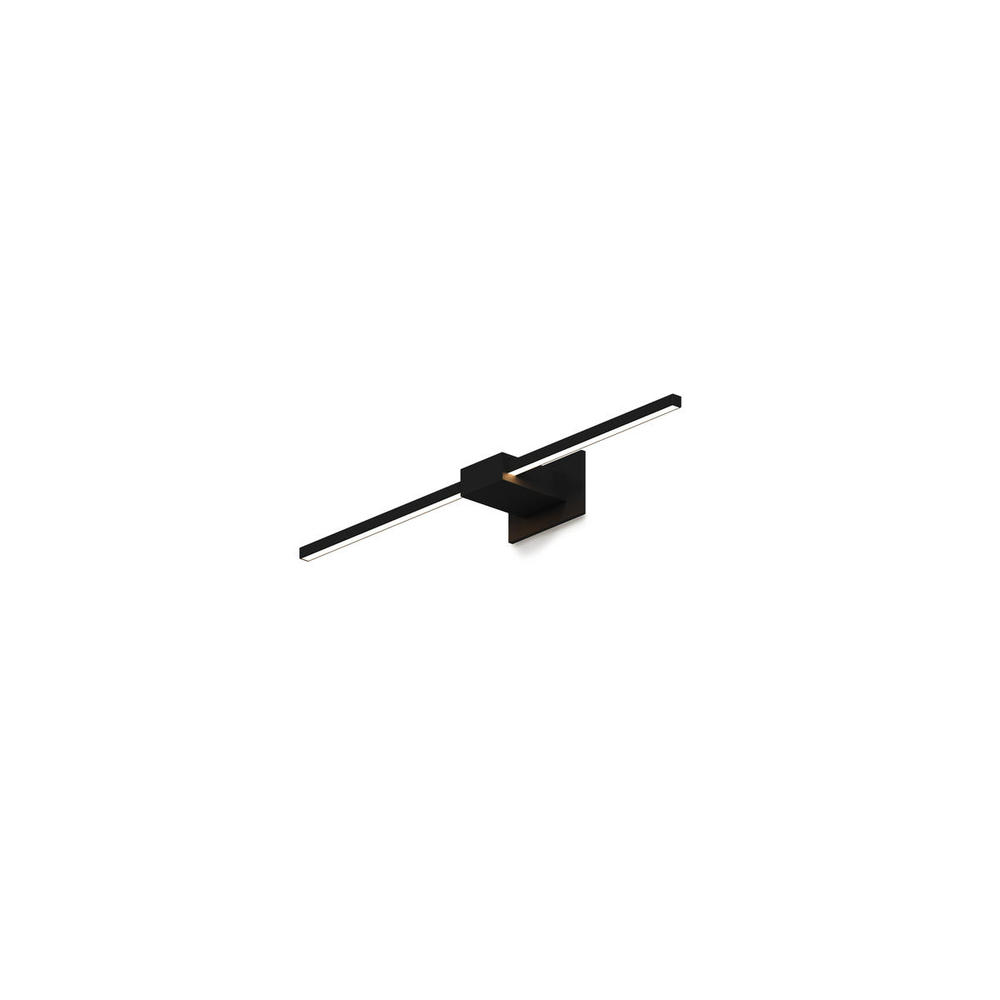 Z-Bar Wall Sconce, Soft Warm, Matte Black, 24,&#34; Center Mount