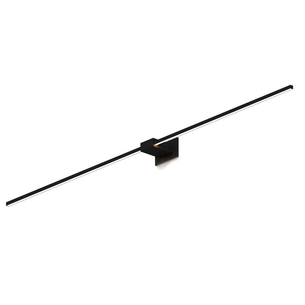 Z-Bar Wall Sconce, Soft Warm, Matte Black, 60,&#34; Center Mount