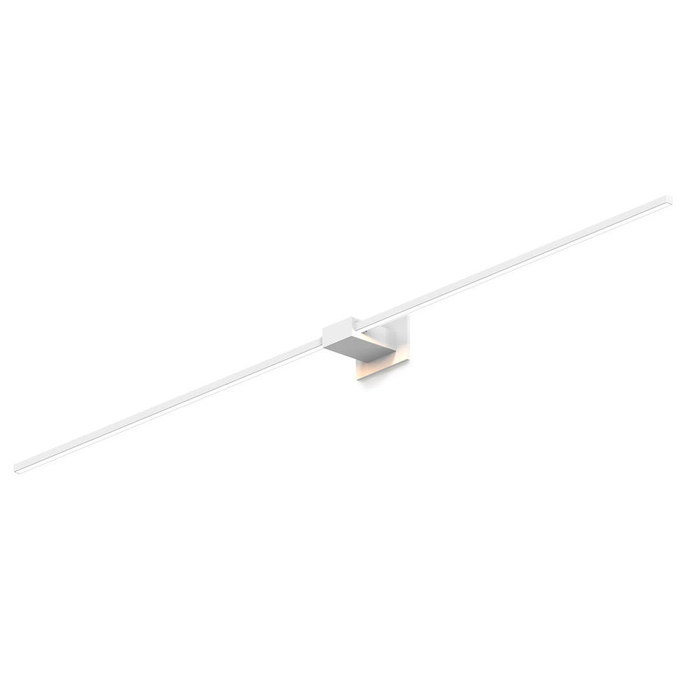 Z-Bar Wall Sconce, Soft Warm, Matte White, 60,&#34; Center Mount