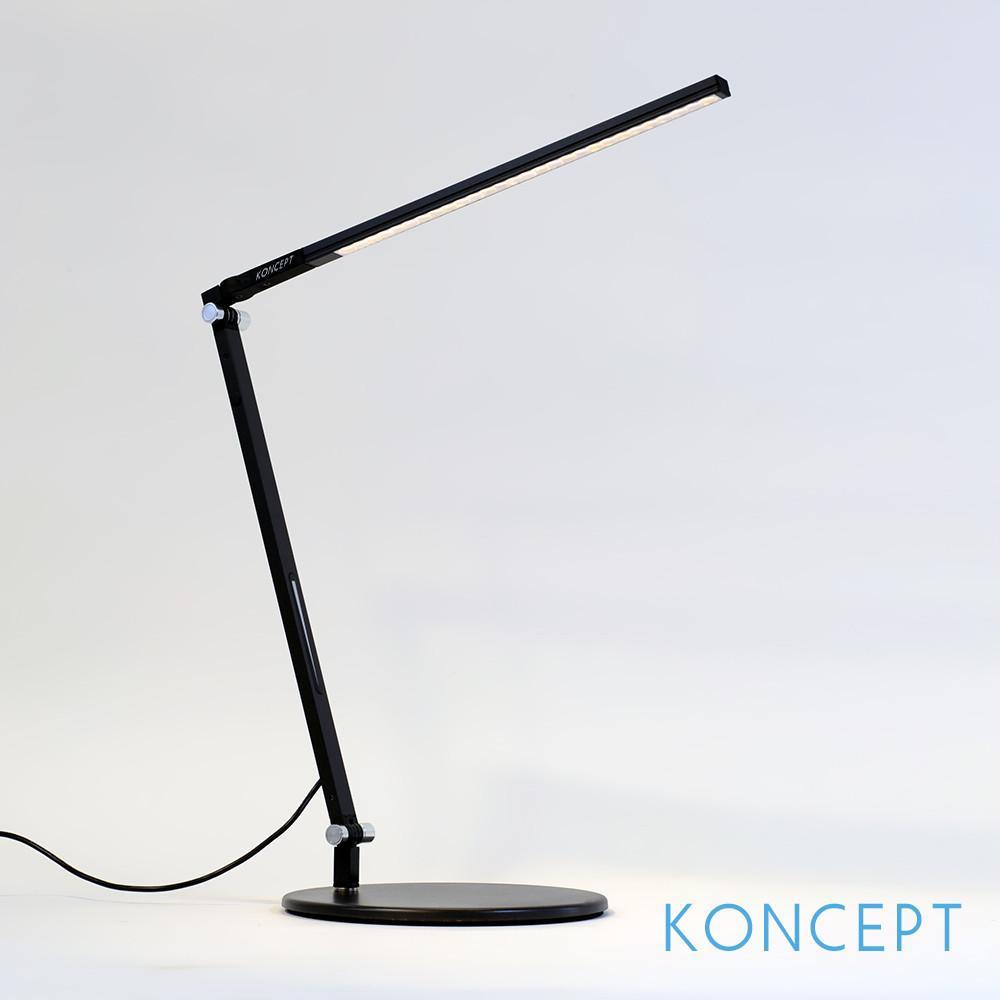 Z-Bar Solo Desk Lamp with wireless charging Qi base (Cool Light; Metallic Black)