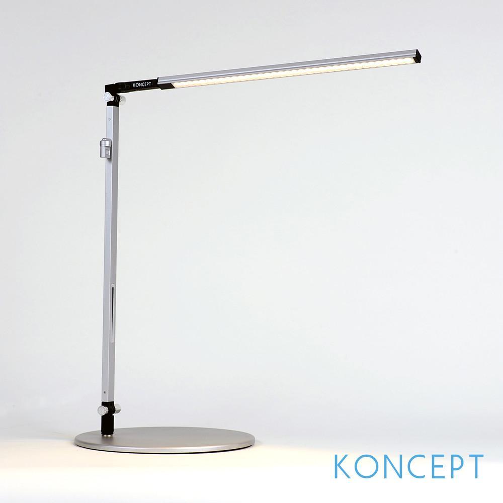 Z-Bar Solo Desk Lamp with wireless charging Qi base (Cool Light; Silver)