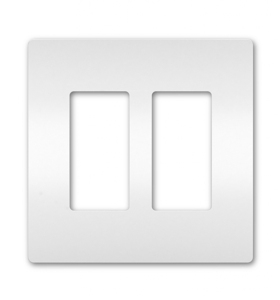 radiant Two-Gang Screwless Wall Plate White