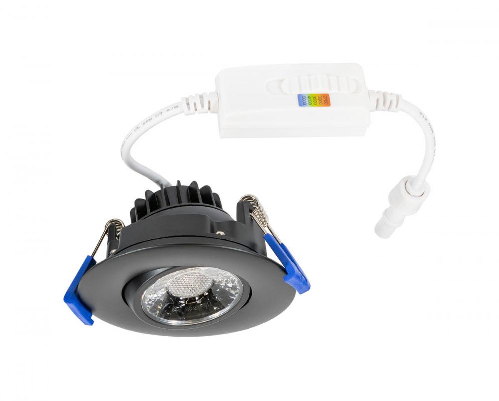 JESCO Downlight LED 2&#34; Miniature Trimmed Recessed Downlight with Gimbal Trim Black