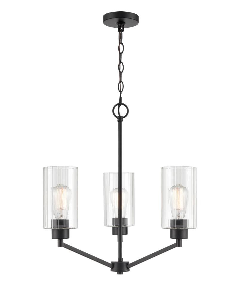 Beverlly 3-Light Chandelier Ceiling Light Matte Black