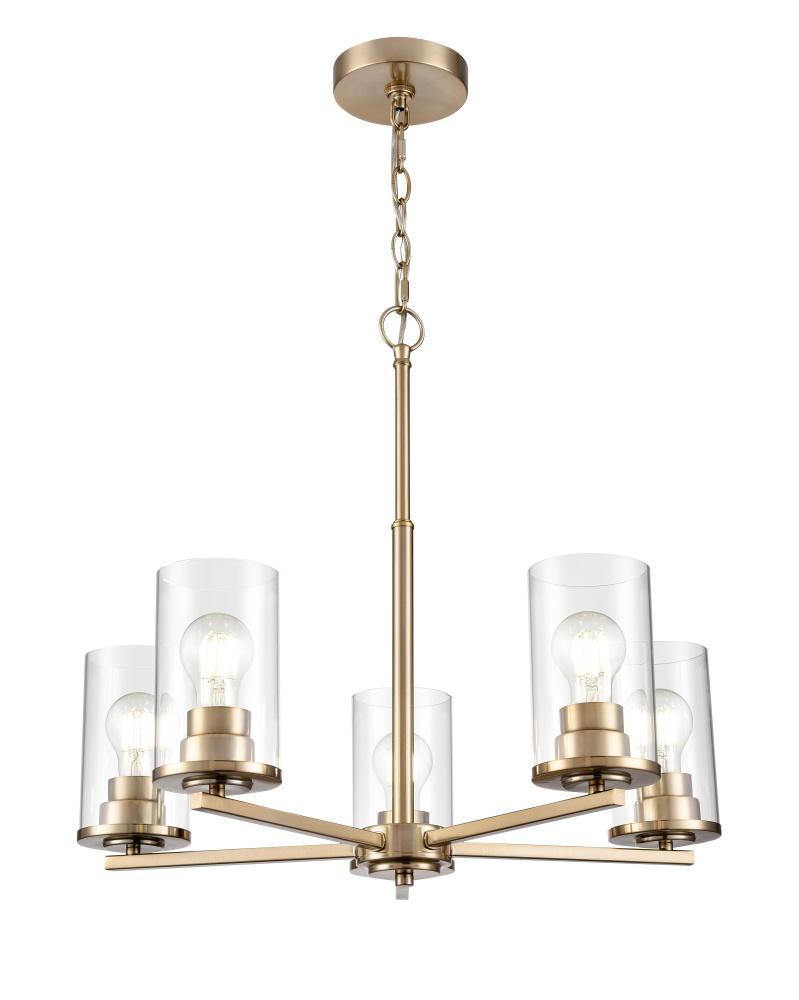 Verlana 24&#34; Wide 5-Light Chandelier - Modern Gold