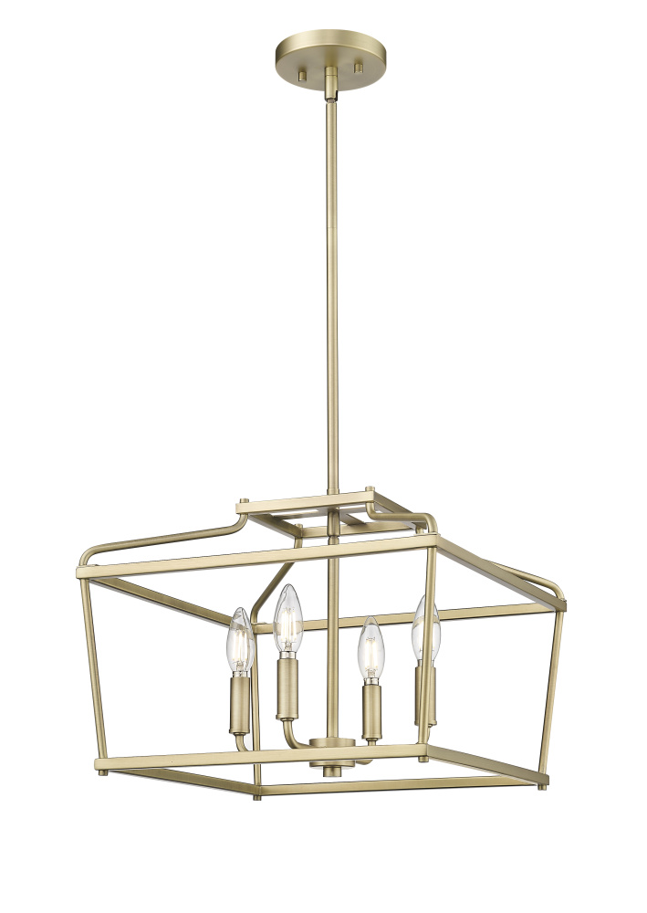 Nellita 16&#34; Wide 4-Light Pendant - Vintage Brass
