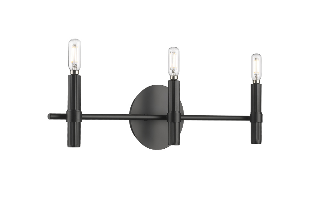 Skyva 6&#34; High 3-Light Wall Sconce - Matte Black