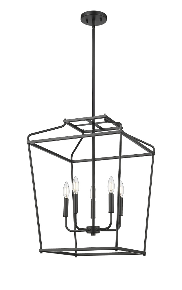 Nellita 18&#34; Wide 5-Light Pendant - Matte Black