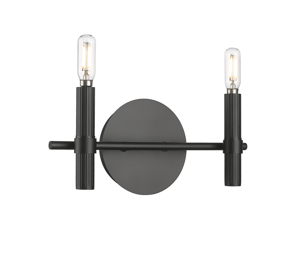Skyva 6&#34; High 2-Light Wall Sconce - Matte Black