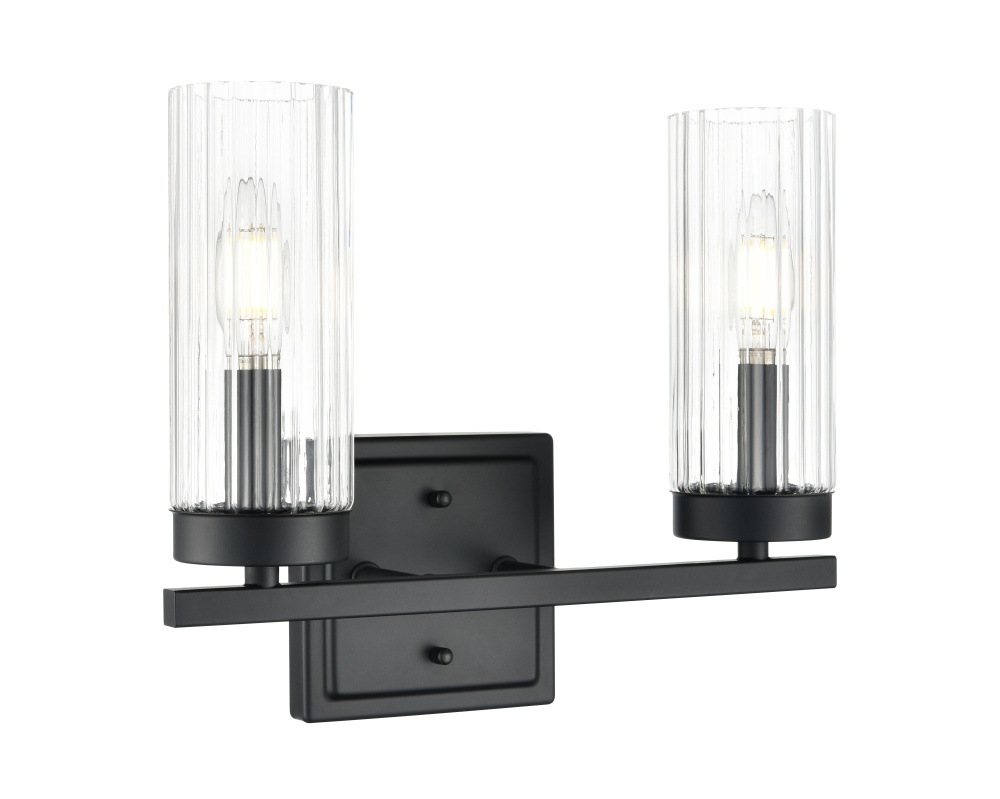 Iversen 12.5&#34; Wide 2-Light Vanity - Matte Black