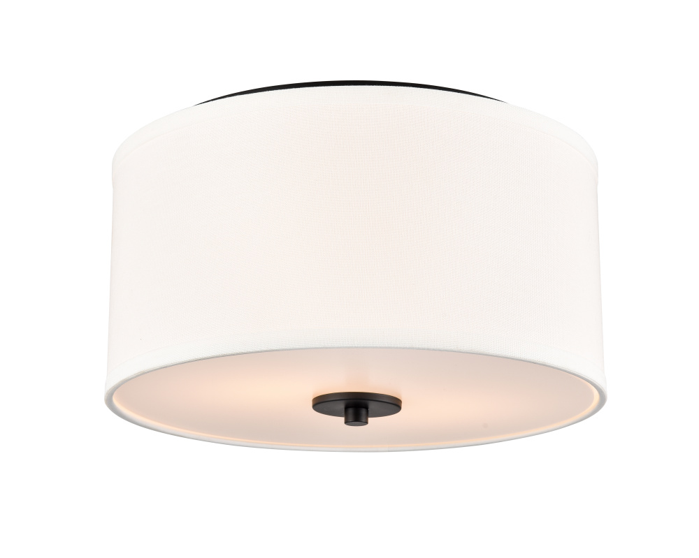 Guyten 13&#34; Wide 2-Light Flushmount - Matte Black