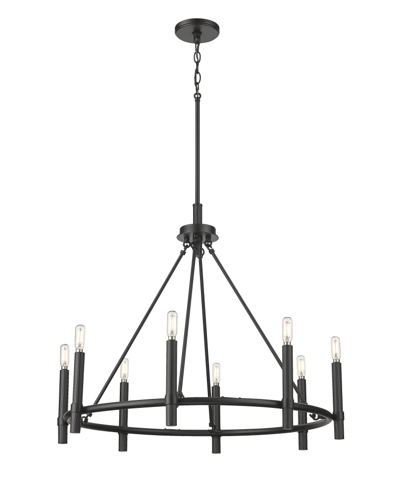 Skyva 30&#34; Wide 8-Light Chandelier - Matte Black