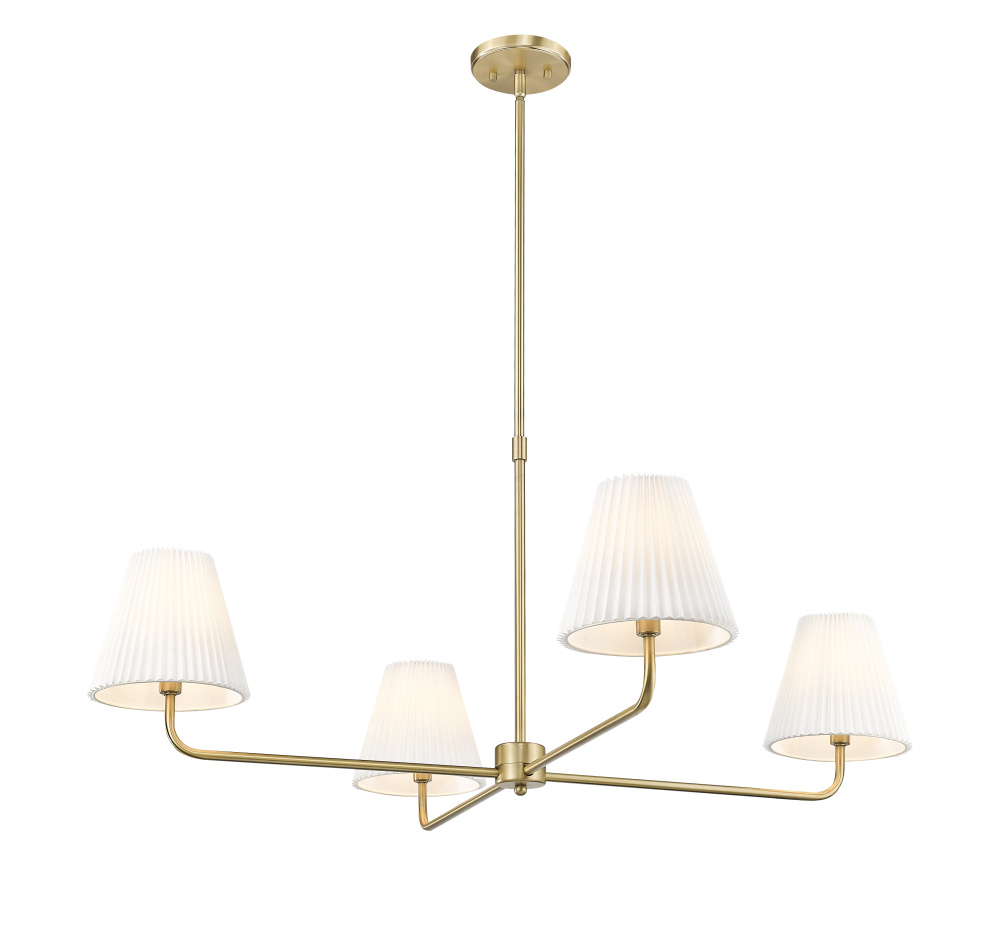 Ami 40&#34; Wide 4-Light Chandelier - Vintage Brass