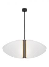 Visual Comfort & Co. Modern Collection SLPD28530B - Sean Lavin Nyra 1-light dimmable LED grande pendant with nightshade black finish and acrylic shade