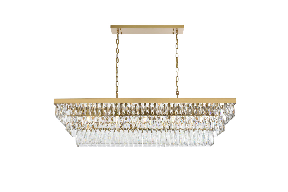 14&#34; Linear Chandelier-  Satin Gold