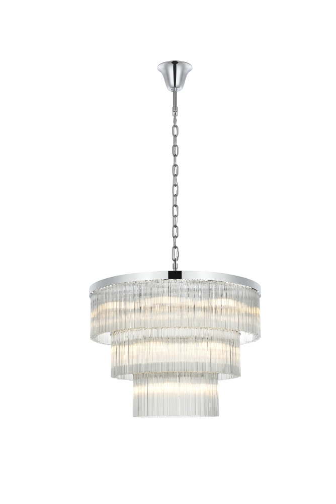 Pendant D32&#34;H24&#34;L18 Chrome