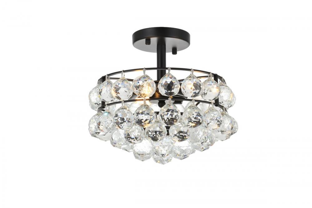 Savannah 12 inch flush mount in black