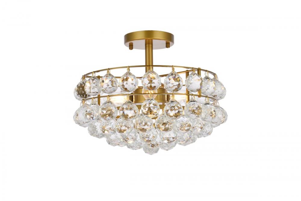Savannah 14 inch flush mount in brass