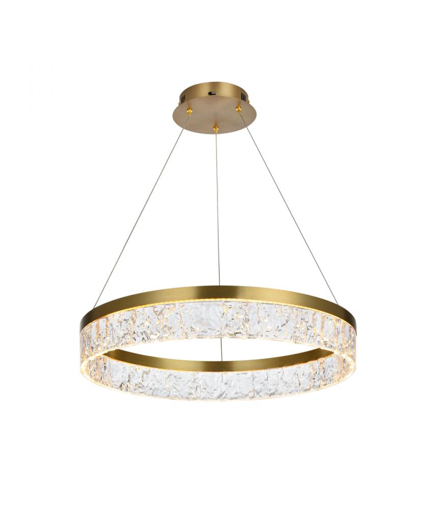 Linden Hang D21.5&#34;xH3&#34; 25W DIM 3CCT Satin Gold